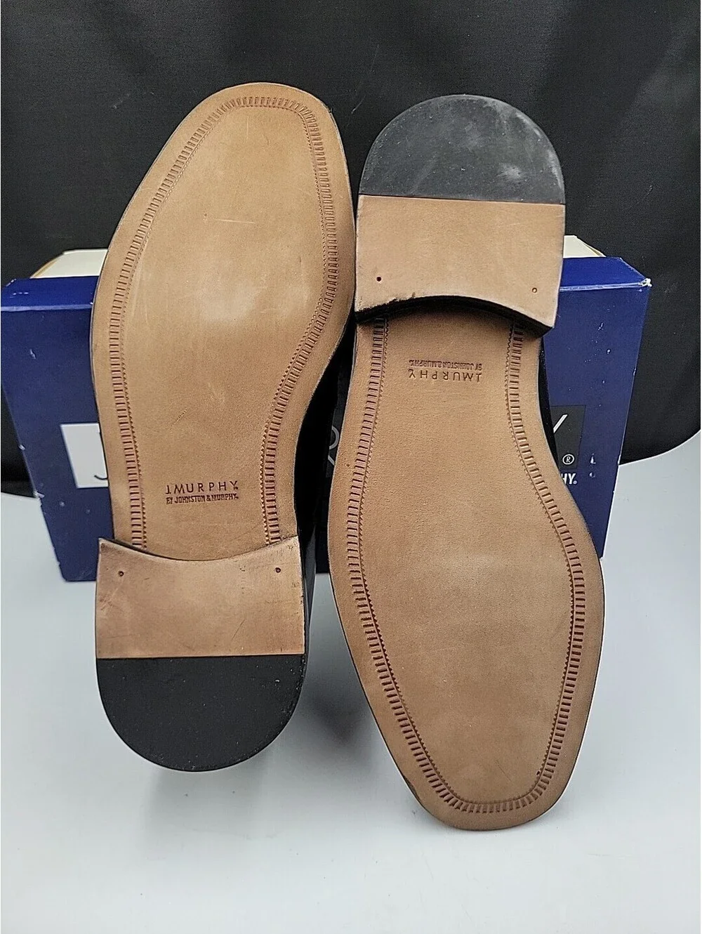Johnston & Murphy Melton Cap Toe Oxford Black Dress Shoes 11